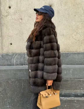 Шуба из меха баргузинского соболя - седина 2 - фото 12