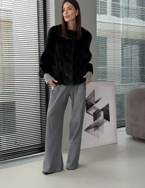 Норковый жакет - цвет черный - фото 2