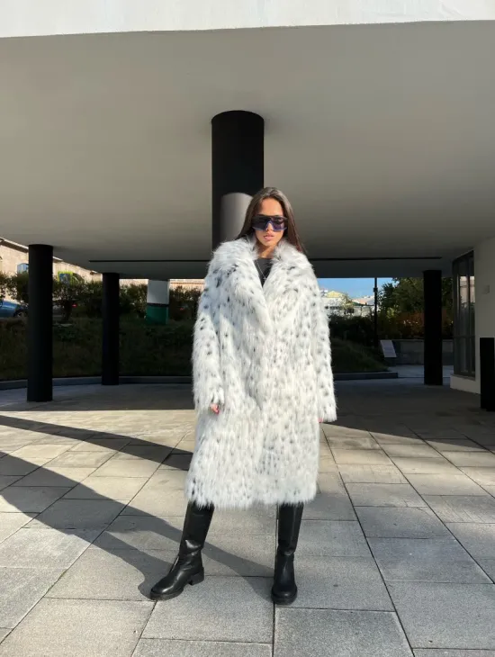 Шуба из экомеха под рысь - фото 2