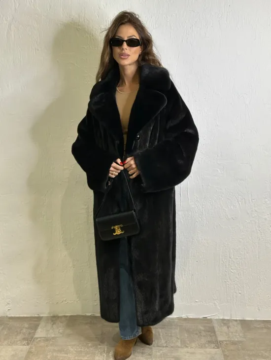 Норка BLACKGLAMA роспуск, английский воротник, кимоно - фото 4