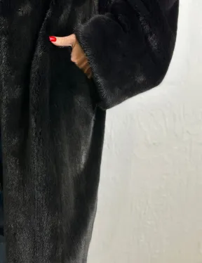 Норка BLACKGLAMA роспуск, английский воротник, кимоно - фото 1