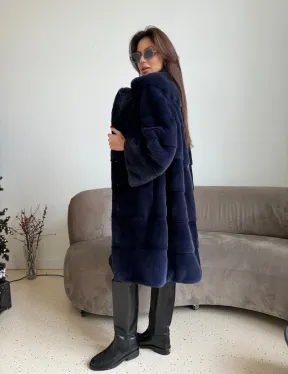 Норка KOPENHAGEN FUR английский воротник поперечка - цвет синий - фото 6