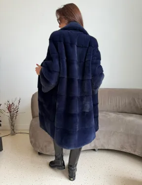 Норка KOPENHAGEN FUR английский воротник поперечка - цвет синий - фото 4