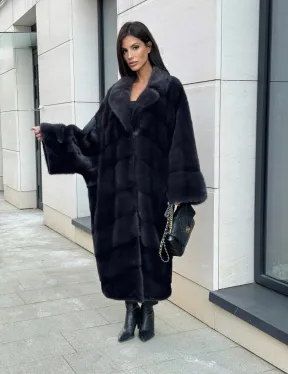 Манто из аукционной норки в цвете графит - фото 9