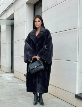 Манто из аукционной норки в цвете графит - фото 13