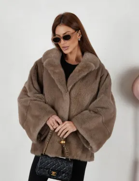 Шуба Premium Style свободного кроя из меха норки - фото 0