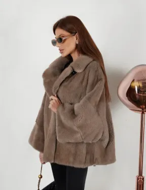 Шуба Premium Style свободного кроя из меха норки - фото 2