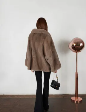 Шуба Premium Style свободного кроя из меха норки - фото 4