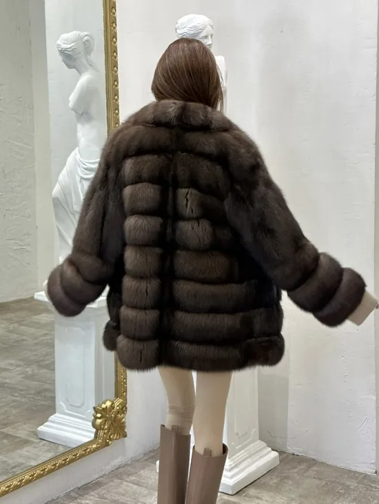 Стильный жакет из меха соболя - фото 5