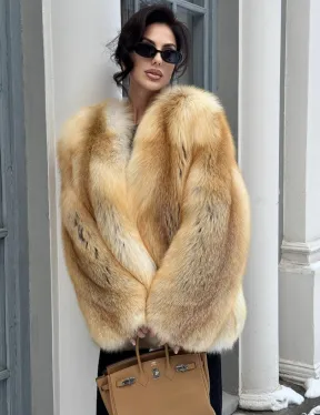 Шуба Premium из меха альпийской лисы - GOLDEN FOX - фото 5