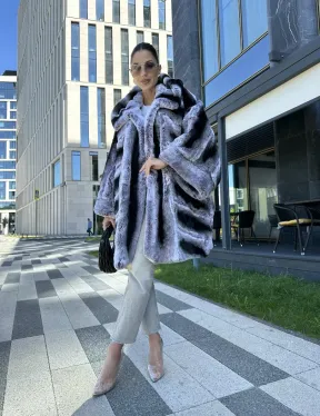 Шуба из кролика рекса - цвет шиншилла - фото 11